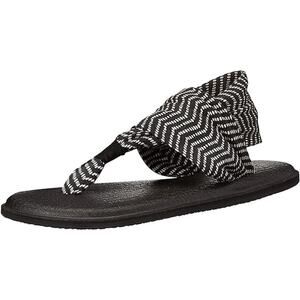Sanuk 7 Yoga Sling 2 Flip Flop Black/Natural Congo Vegan Comfy Hippie Boho Beach